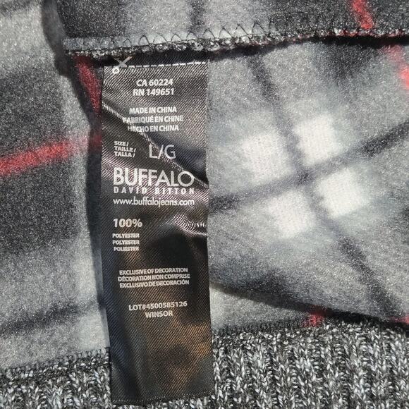 Buffalo David Bitton Sweater Jacket Mens LARGE Knit Gray Fleece Lined GORPCORE - Picture 9 of 9